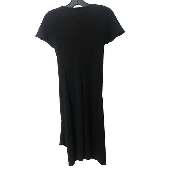 Talbots Classic Dress Black Ruched Surplice Bodycon Petite Work Party Wedding - Picture 3 of 5